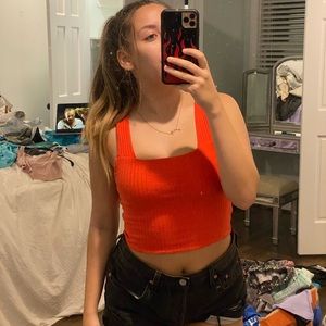 American eagle red crop top
